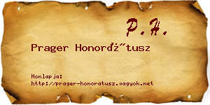 Prager Honorátusz névjegykártya